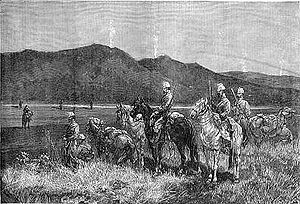 French Chasseurs on outpost in Tunis 1881.jpg