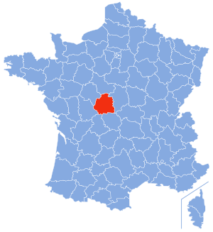 Localisation de l'Indre en France