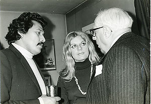 José Juárez, Christiania Stauffer et Jean Cassou (à droite) à Paris en 1969