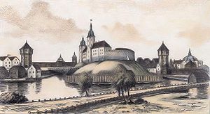 Vue de Kletsk au XVIIe ou XVIIIe siècle