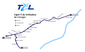 Ligne 5 du trolleybus de Limoges.PNG