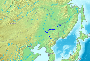 Situation géographique : le Songhua est en bleu foncé