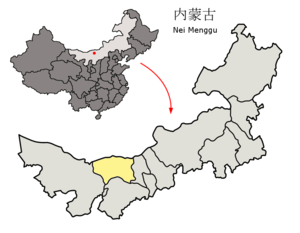 Localisation de la préfecture de Baynnur (en jaune)
