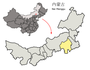 Localisation de la préfecture de Chifeng (en jaune)