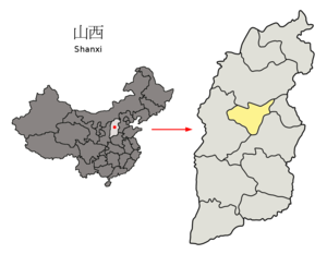 Localisation de la préfecture de Taiyuan (en jaune)
