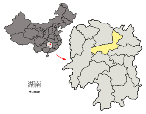 Localisation de la préfecture de Yiyang (en jaune)