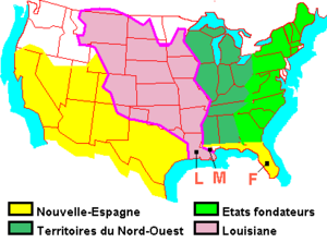 Carte de la Louisiane en 1800