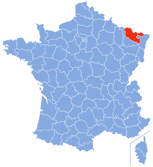 Localisation de la Moselle en France