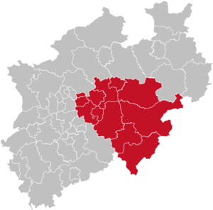 Localisation du district en Rhénanie-du-Nord-Westphalie