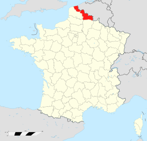 Localisation du Nord en France