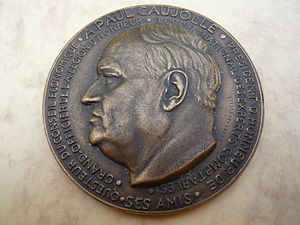 Paul Caujolle médaille en bronze signée Carlo Sarrabezolles (1888-1971).