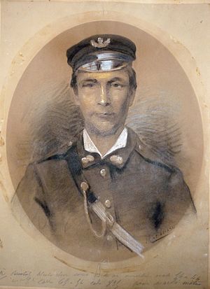 Pastel, portrait d'un marin balte, signé M. Leibovskis.