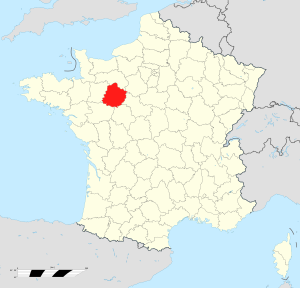 Localisation de la Sarthe en France