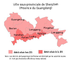 Shenzhen administrative divisions (end 2009, fr).svg