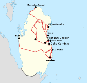 Carte du Tour du Qatar 2010
