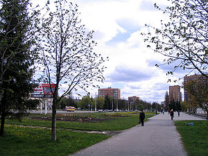 Rue Lénine à Jeleznogorsk.
