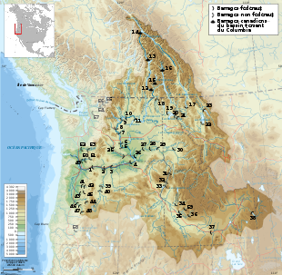 Principaux barrages du bassin du Columbia