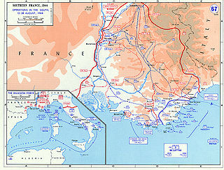 L'opération Dragoon sur une carte de l'armée américaine.