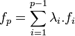 f_p=\sum_{i=1}^{p-1}\lambda_i.f_i\;