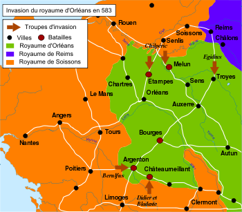Invasion du royaume d'Orléans en 583.svg