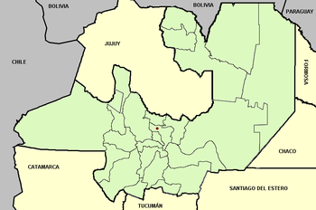 Division administrative de la province de Salta et sa capitale