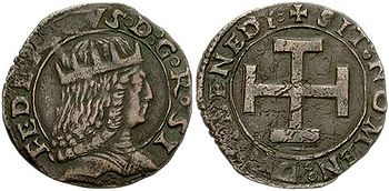 Pièce de monnaie à l'effigie de Frédéric II de Naples