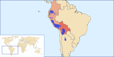 Aire linguistique du quéchua en Amérique du sud