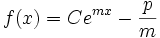  f(x) = Ce^{mx}-\frac{p}{m}