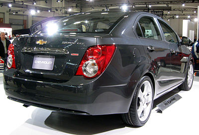 2012 Chevrolet Sonic LTZ sedan rear -- 2011 DC.jpg