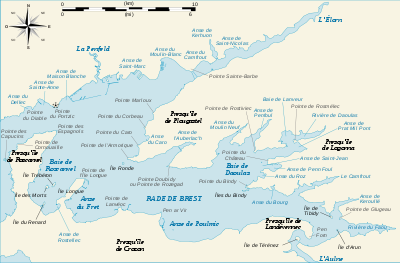 Carte de la rade de Brest.