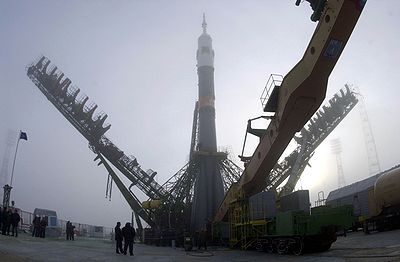 Soyouz TM-31 en position de lancement