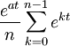 \frac{e^{at}}{n}\sum_{k=0}^{n-1}e^{kt}\,