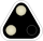 Triangle noir sur base avec deux feux blancs en oblique