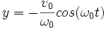 y=-\frac{v_0}{\omega_0} cos(\omega_0t)