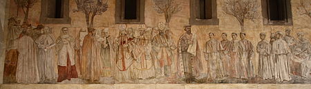 Detail de la fresque dans l'ancien cloître