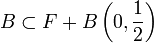 B \subset F + B\left(0,\frac{1}{2}\right)