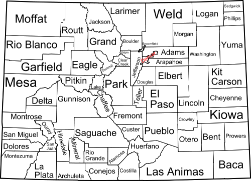 Map of Colorado counties, labelled.svg