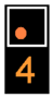 Signal avancé présentant un feu orange et un 4 allumé en dessous