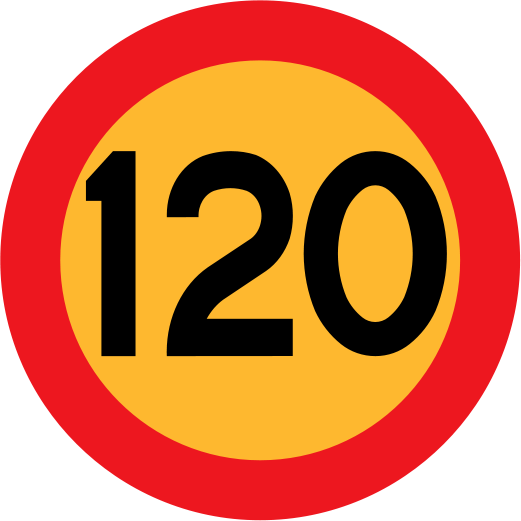 120-skylt, Swedish roadsign.svg