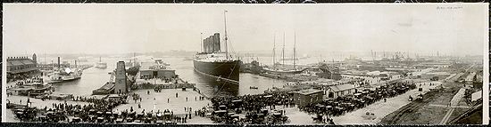 Le lusitania à l'arrivée de son voyage "record" en 1907
