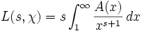 L(s,\chi)=s\int_1^\infty \frac{A(x)}{x^{s+1}}\,dx