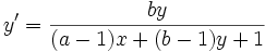 y'={by \over (a-1)x+(b-1)y+1}