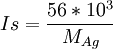 Is = \frac{56*10^3}{M_{Ag}}