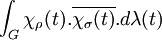\int_G\chi_{\rho}(t).\overline{\chi_{\sigma}(t)}.d\lambda(t)