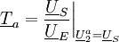 \underline{T}_a= {\underline{U}_S \over \underline{U}_E} \bigg|_{\underline{U}_2^a=\underline{U}_S}
