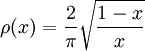 \rho(x)=\frac{2}{\pi}\sqrt{\frac{1-x}{x}}