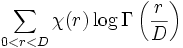 \sum_{0<r<D}\chi(r)\log\Gamma\left(\frac rD\right)
