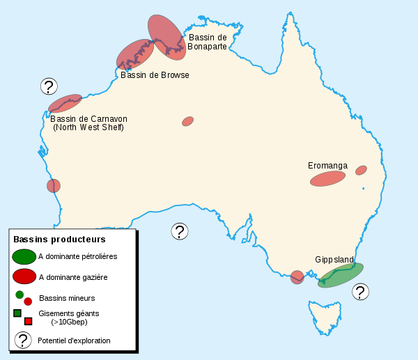 Petroleum regions - Australia map-fr.svg