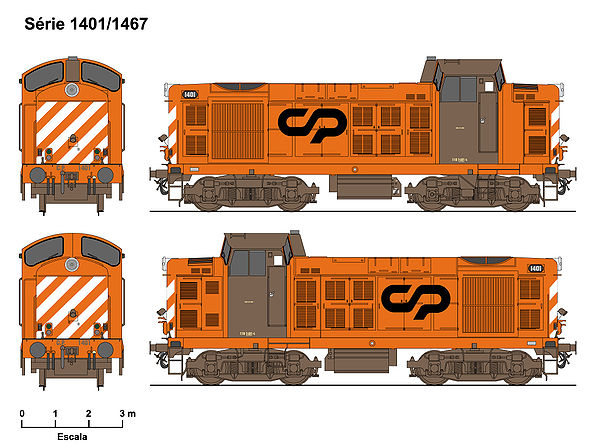 Shema d'une locomotive série CP 1400