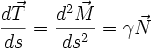 \frac{d\vec T}{ds}=\frac{d^2\vec M}{ds^2}=\gamma \vec N